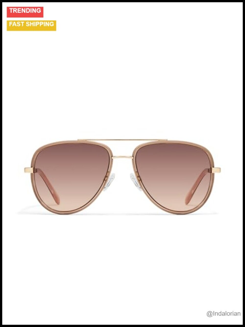 QUAY Unisex Aviator Sunglasses with UV Protection - Trend-Forward Designer